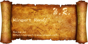 Wingert René névjegykártya